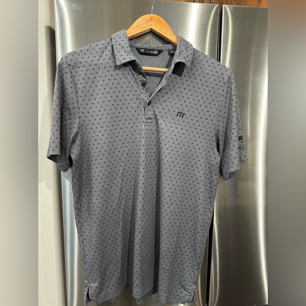 Travis Mathew Charcoal Patterned Polo